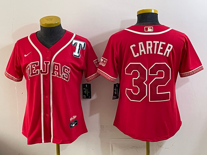 women Texas Rangers #32 Carter red Nike 2026 MLB Jersey 0518002->women mlb jersey->Women Jersey